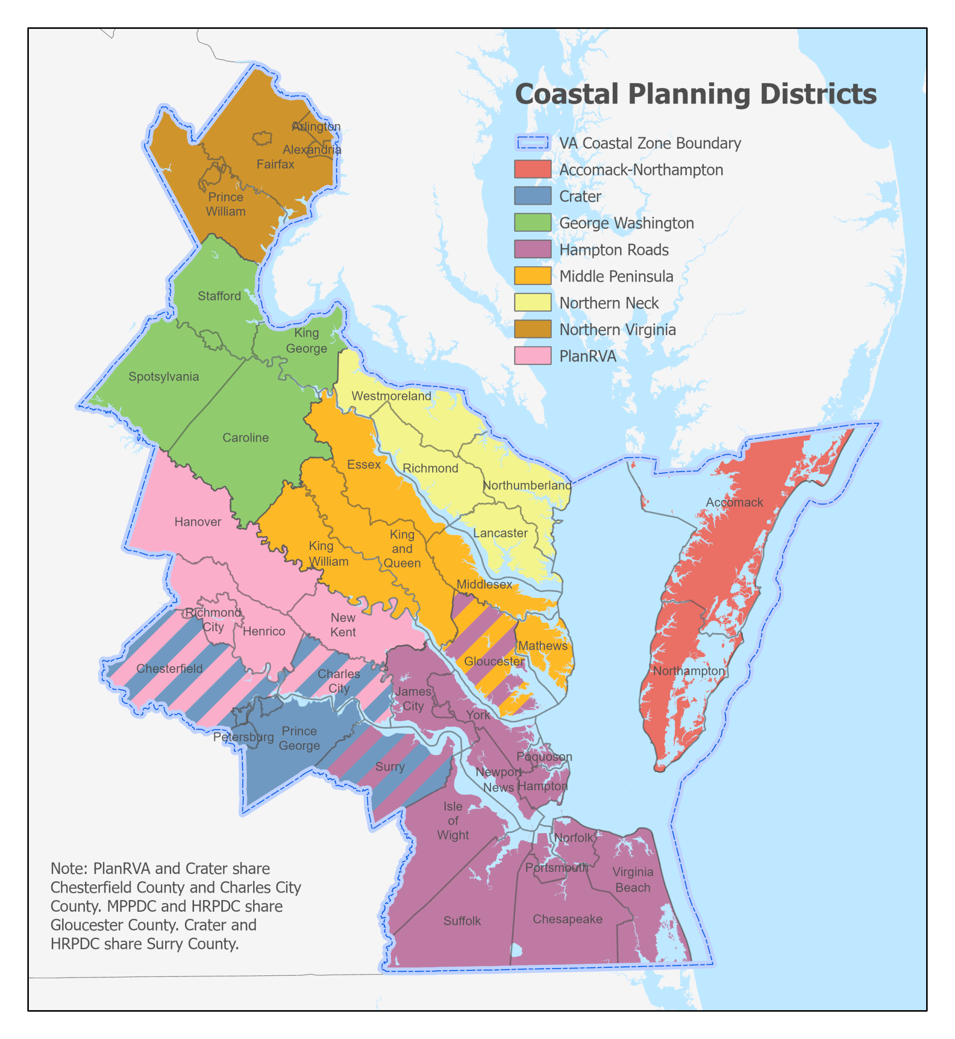 Virginia Coastal PDC map