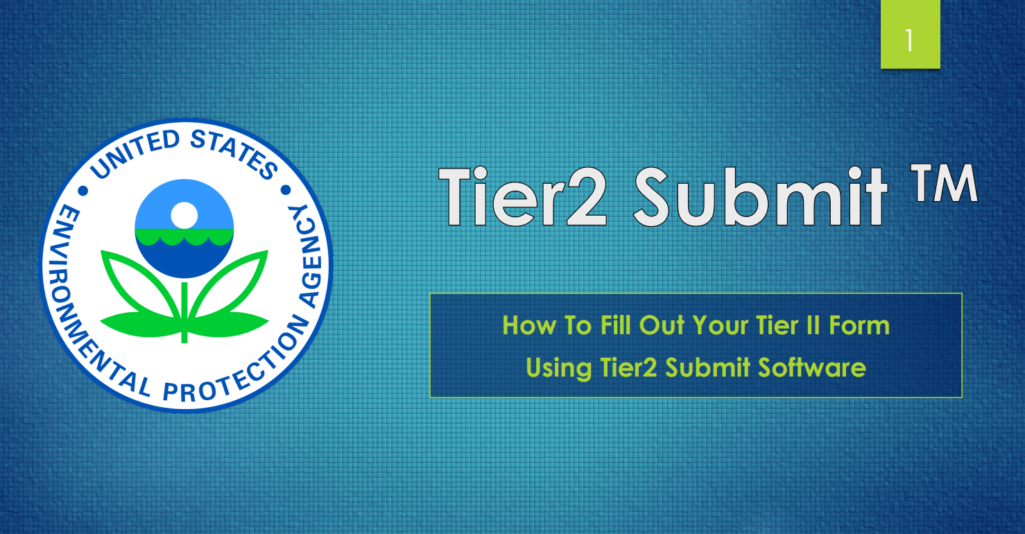 Tier II reporting tutorial