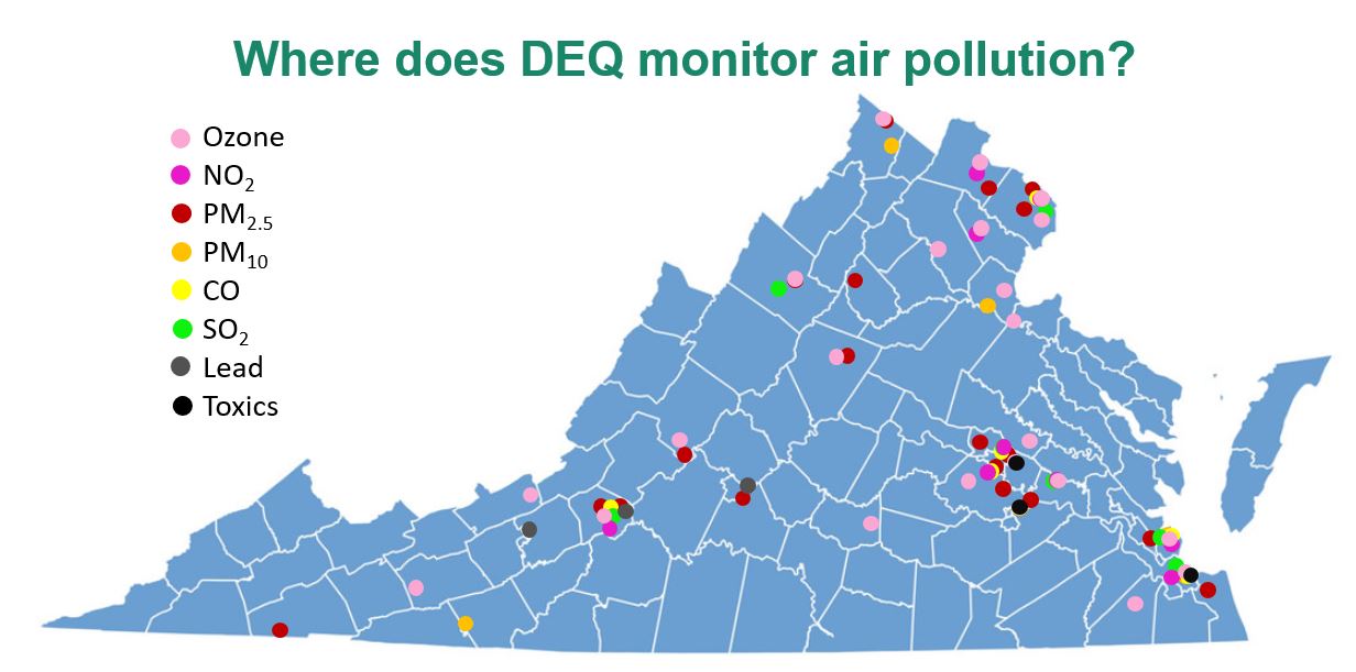 DEQ air monitoring locations